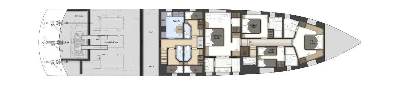 Lower deck arrangement — general arrangement plan 3 of 3
